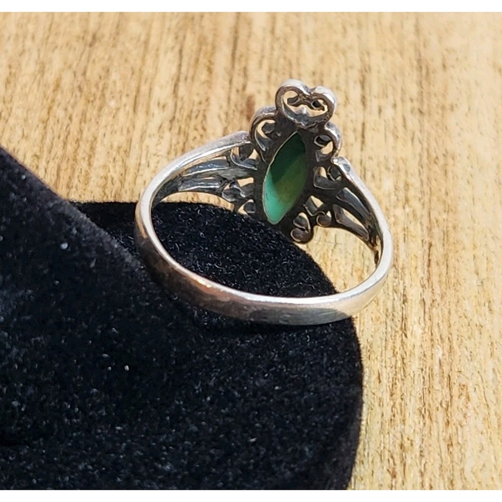 Turquoise Ring Vintage Style Sterling Silver Statement‎ Ring Boho Jewelry - Picture 4 of 7